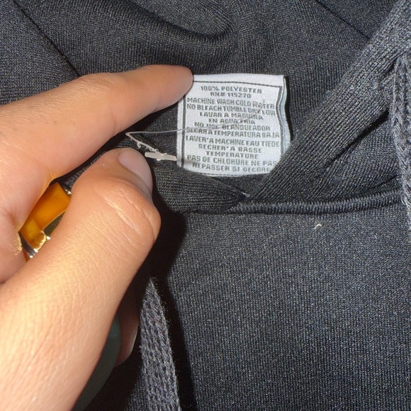 NONA Fleece Black Hoodie L Angel Graphic Pullover - Picture 4 of 6